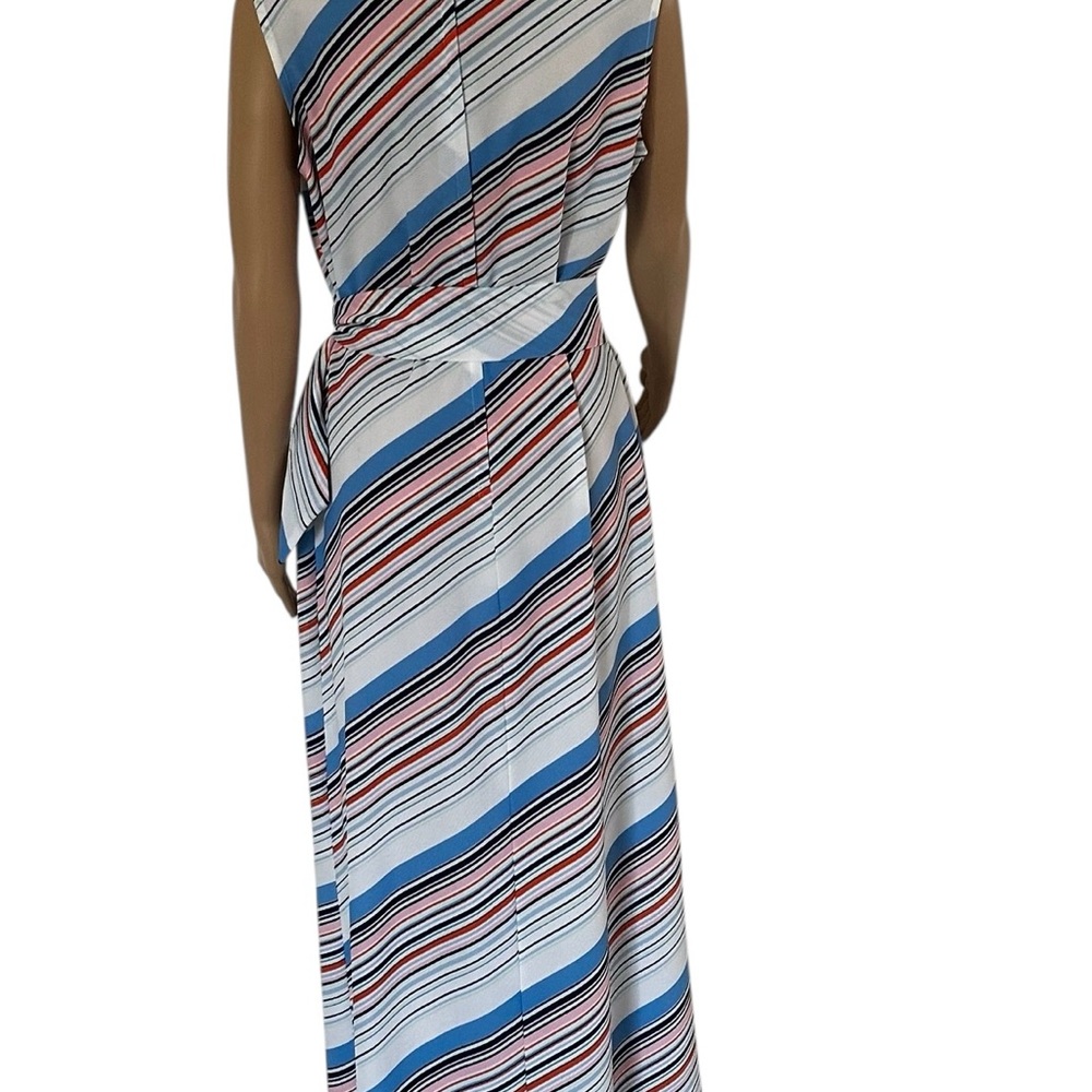 Lady Blair Vintage PolyesterMulti  Color Striped Boho, Hippie Maxi Dress - Picture 6 of 14